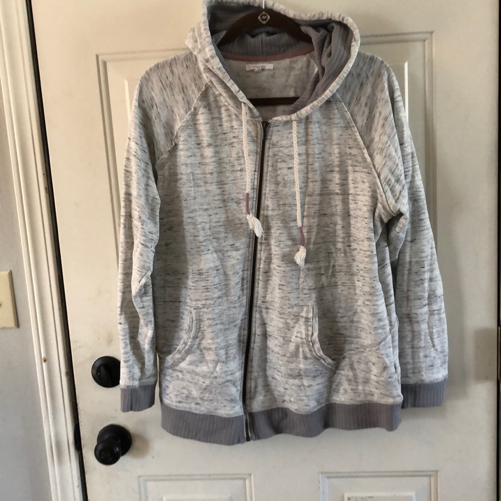 Light weight gray zip up hoodie